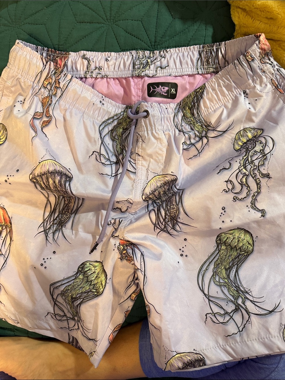 Psycho tuna Jellyfish Print Swim Trunks - Lavender Base
